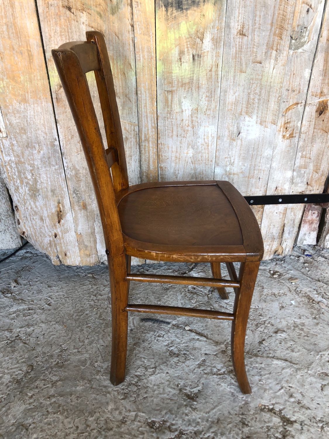 Chair bistrot luterma wood drawing sitting 70s vintage #a197
