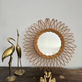 Old rattan mirror