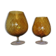 Set of 2 vintage vases in the shape of mustard yellow glasses.
