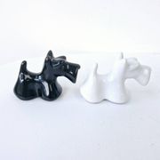 Black And White Scottish Terrier Dog Ceramic Salt And Pepper Shakers