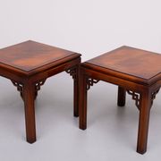 Paire de tables basses Drexel Chippendale en acajou, années 1970, États-Unis