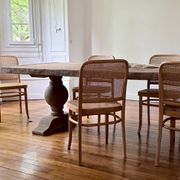 Table monastère en chêne ancien massif – SOLEIL 400 par 120 cm
