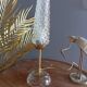 Lampe à poser verre pointe de diamant, vintage
