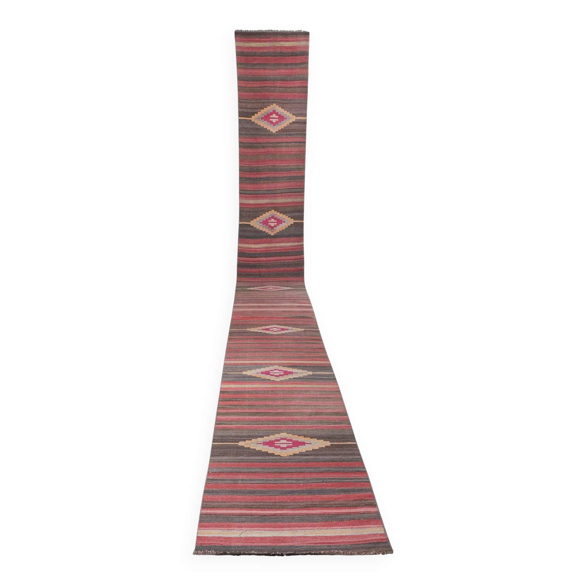 Vintage Turkish hallway rug 86x903 cm