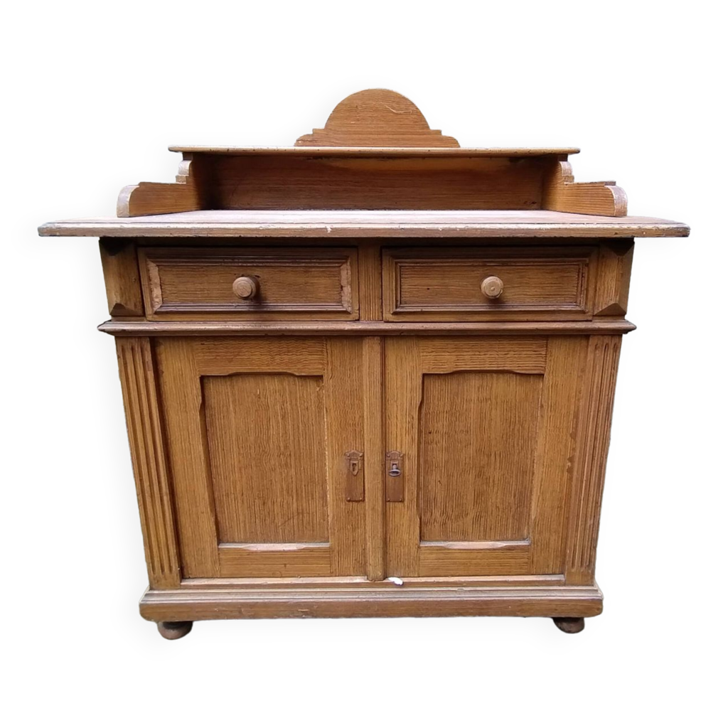 Commode 2 portes 2 tiroirs en bois massif | Selency