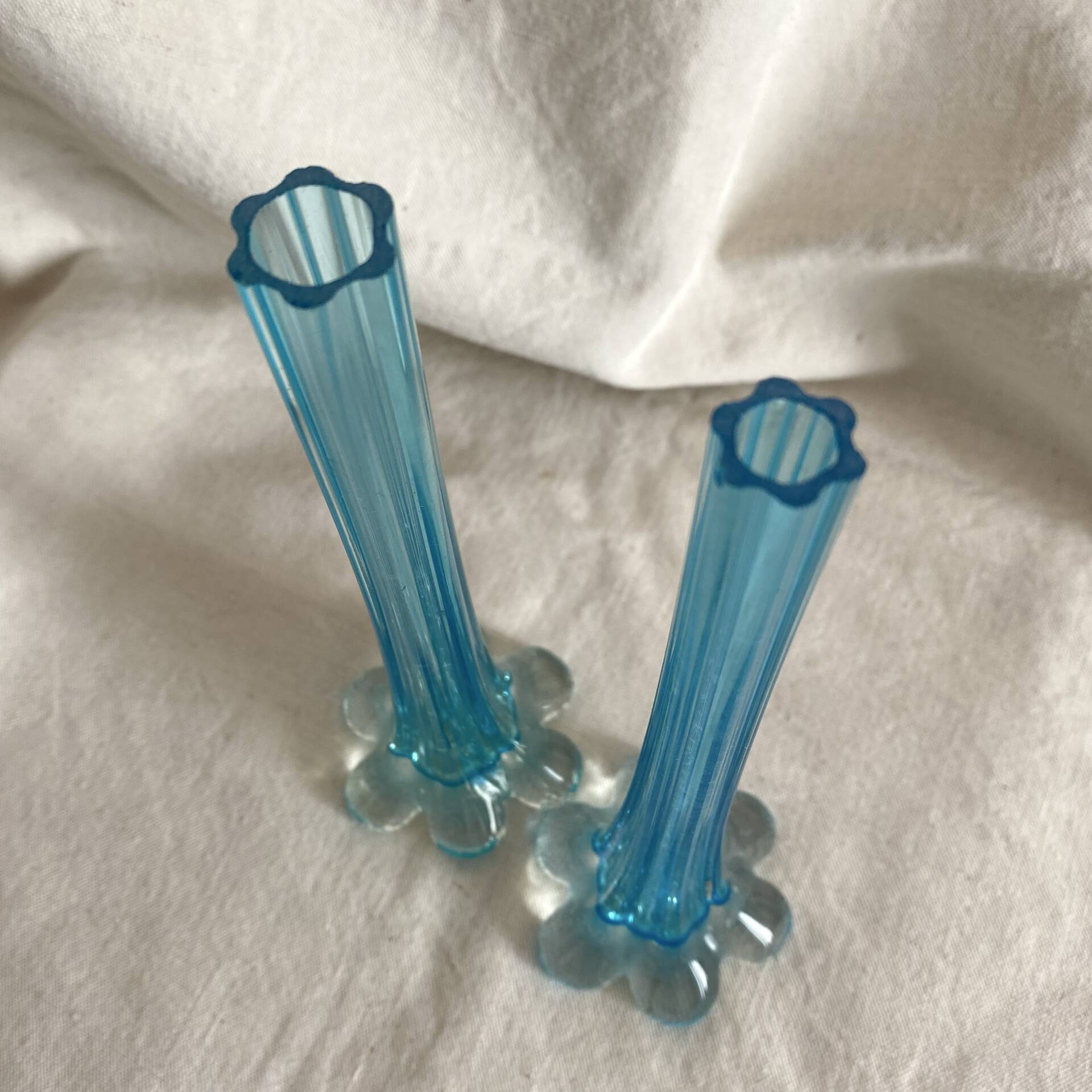 Pair of blown glass soliflore vases, 1960s