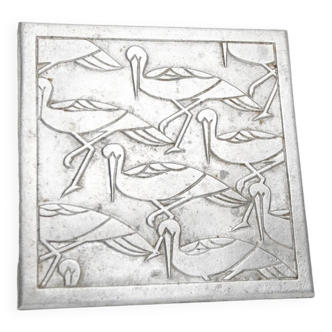 Square trivet 1960 silver storks