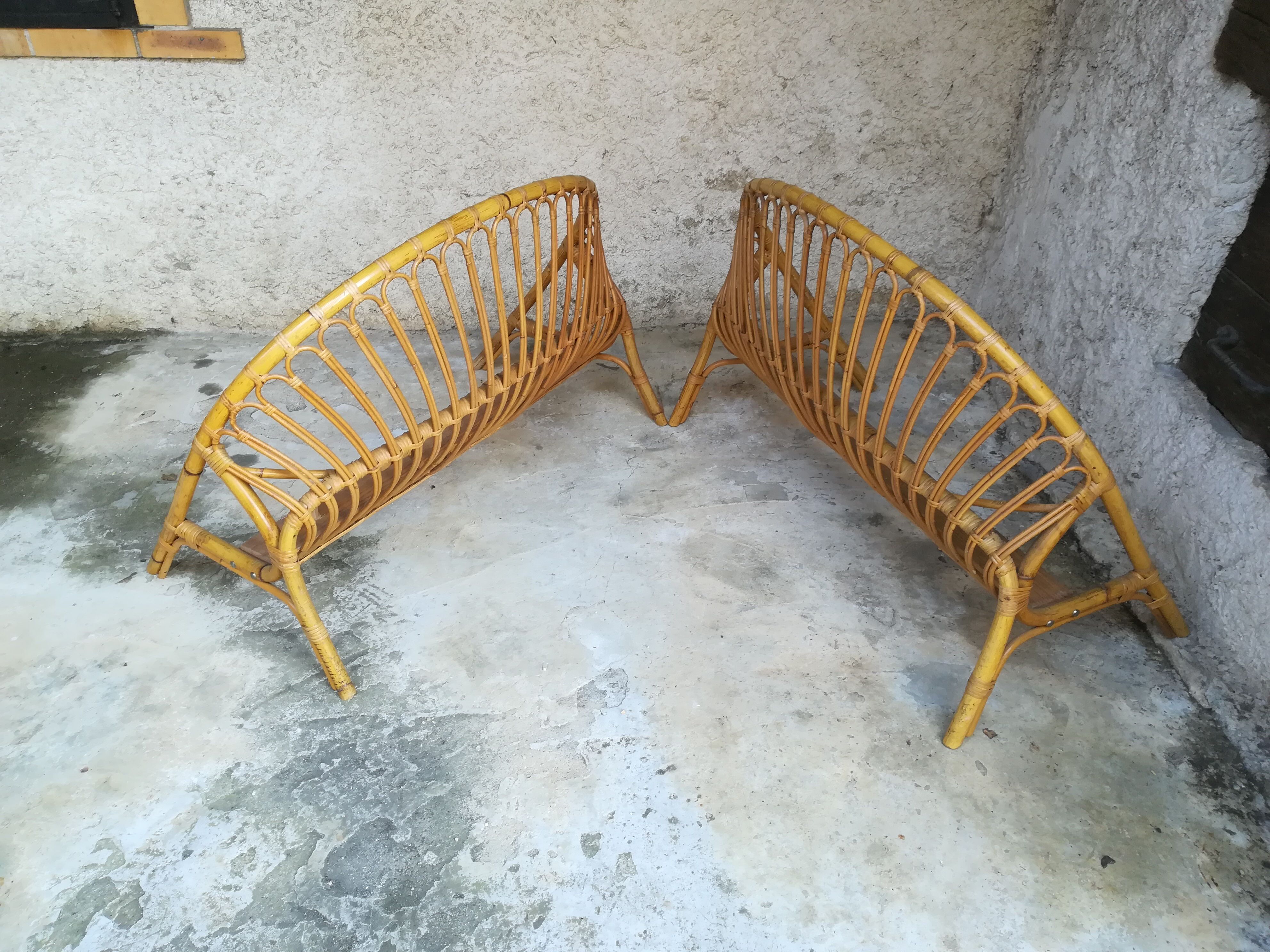 Wicker basket headboard and footboard