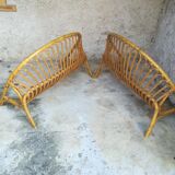 Wicker basket headboard and footboard