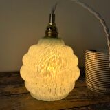 Electrified blue Art Deco walking lamp with new