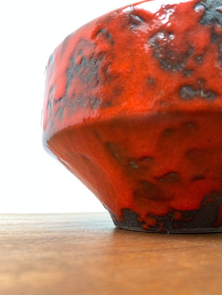 Vase Ufo en poterie Fat Lava brutaliste allemande du milieu du siècle, années 1960