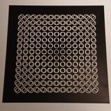 Vasarely silkscreen print - "Deep Kinetics" - 3D Illusion & Black and White