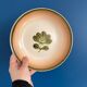 set of 6 floral deep plates Gien - vintage floral plate service KA