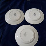3 longwy model Longwy earthenware dessert plates 21 cm