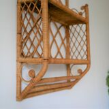 Rattan wall shelf