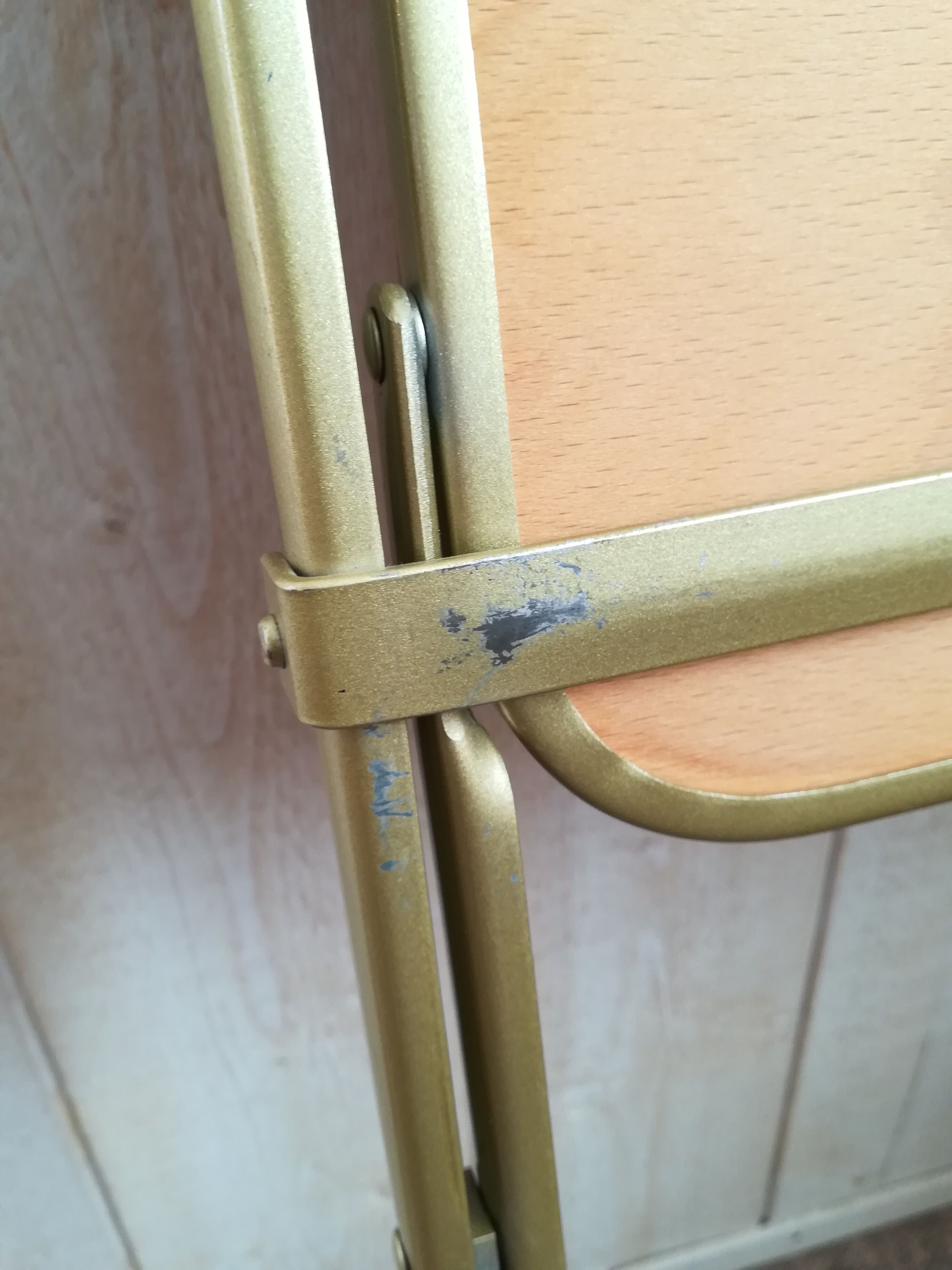 Pink velvet folding chair