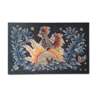 Mural tapestry "great rooster-sun and butterflies"