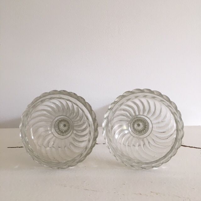 Pair of glass candlesticks