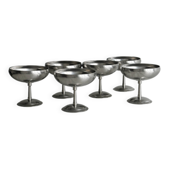 6 stainless steel footed bowls, Letang Remy style