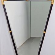 Modern Black Lacquer Metal Triangle Mirror, 1970s