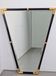 Modern Black Lacquer Metal Triangle Mirror, 1970s