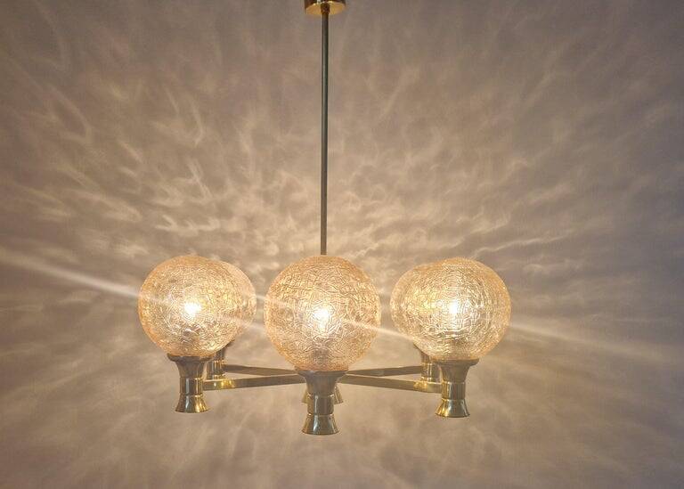 Mid-Century Brass Sputnik Chandelier, Germany, 1970s