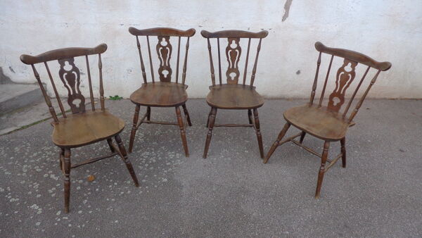 Set de 4 chaises type western