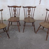 Set de 4 chaises type western