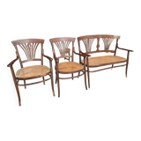 Set of 2 chairs and a Fischel armchair