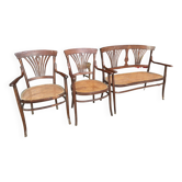 Set of 2 chairs and a Fischel armchair