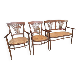 Set of 2 chairs and a Fischel armchair