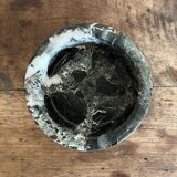 Vintage black and white marble round ashtray