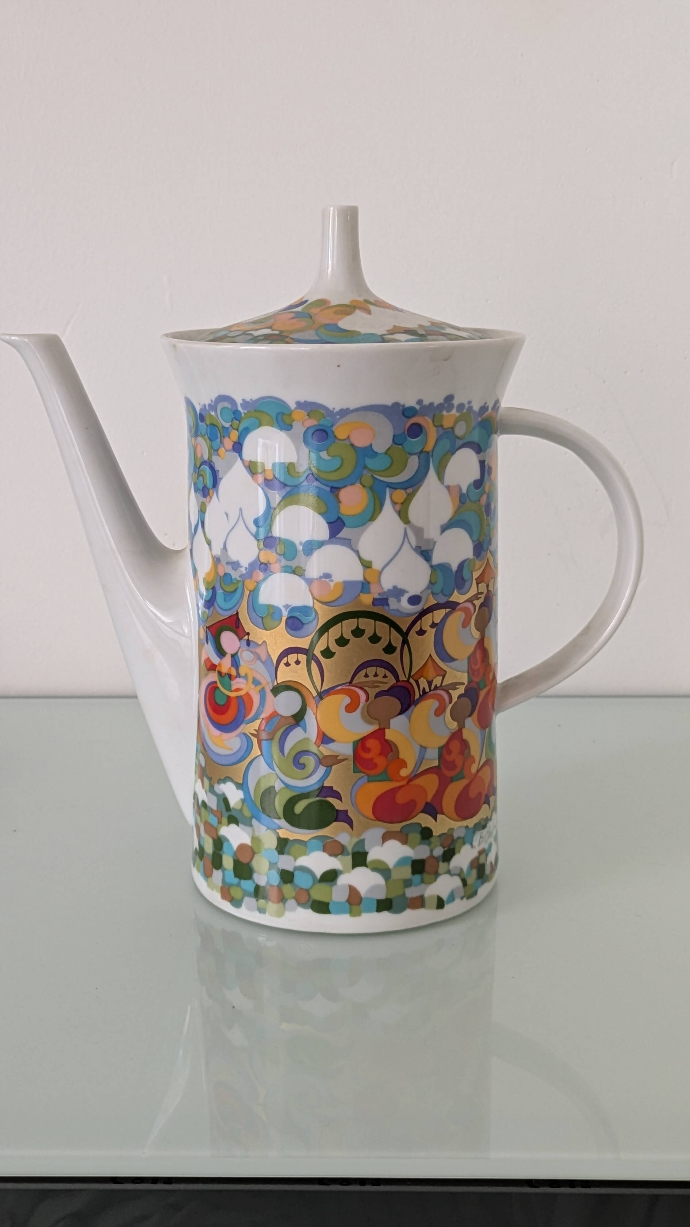 Coffee pot or teapot, sugar bowl and milk jug Petruschka Rosenthal