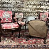 Suite de quatre fauteuils à la reine en acajou de style louis xvi xix eme siècle