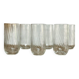 6 vintage twisted glasses
