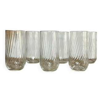 6 verres torsadés vintage