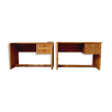 Pair of wicker and bamboo desks, Dal Vera, vintage