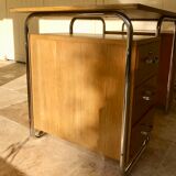 Bauhaus desk in oak and chrome, 1930s