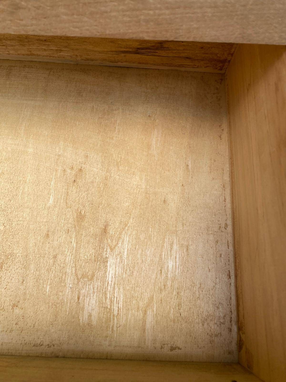 Petite commode art déco rénovée en chêne brut 1950