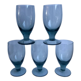 Set of 5 glasses with liqueur smoked glass design 70s