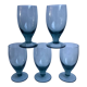 Set of 5 glasses with liqueur smoked glass design 70s