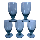 Lot de 5 verres à liqueur en verre fumé design années 70