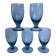 Set of 5 glasses with liqueur smoked glass design 70s