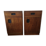 Pair of Iroko Science Lab Cupboards from 1950