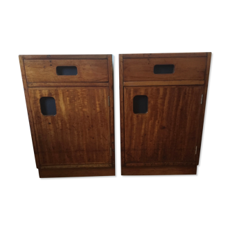 Pair of Iroko Science Lab Cupboards from 1950