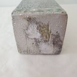 Square stoneware ceramic vase signed Jean Claude Monange
