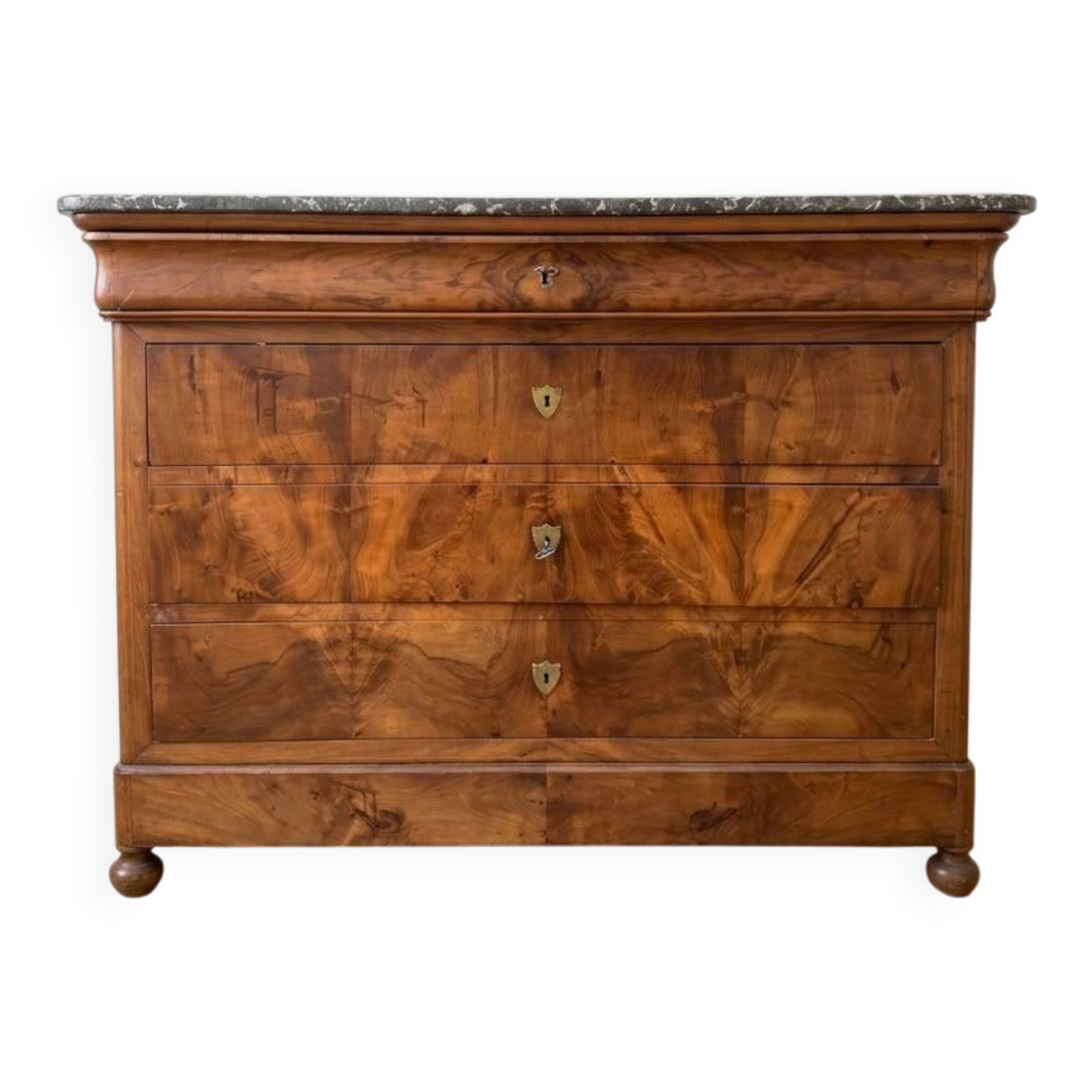Antique Empire commode in wood with marble top