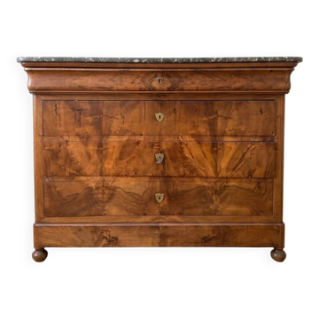 Antique Empire commode in wood with marble top