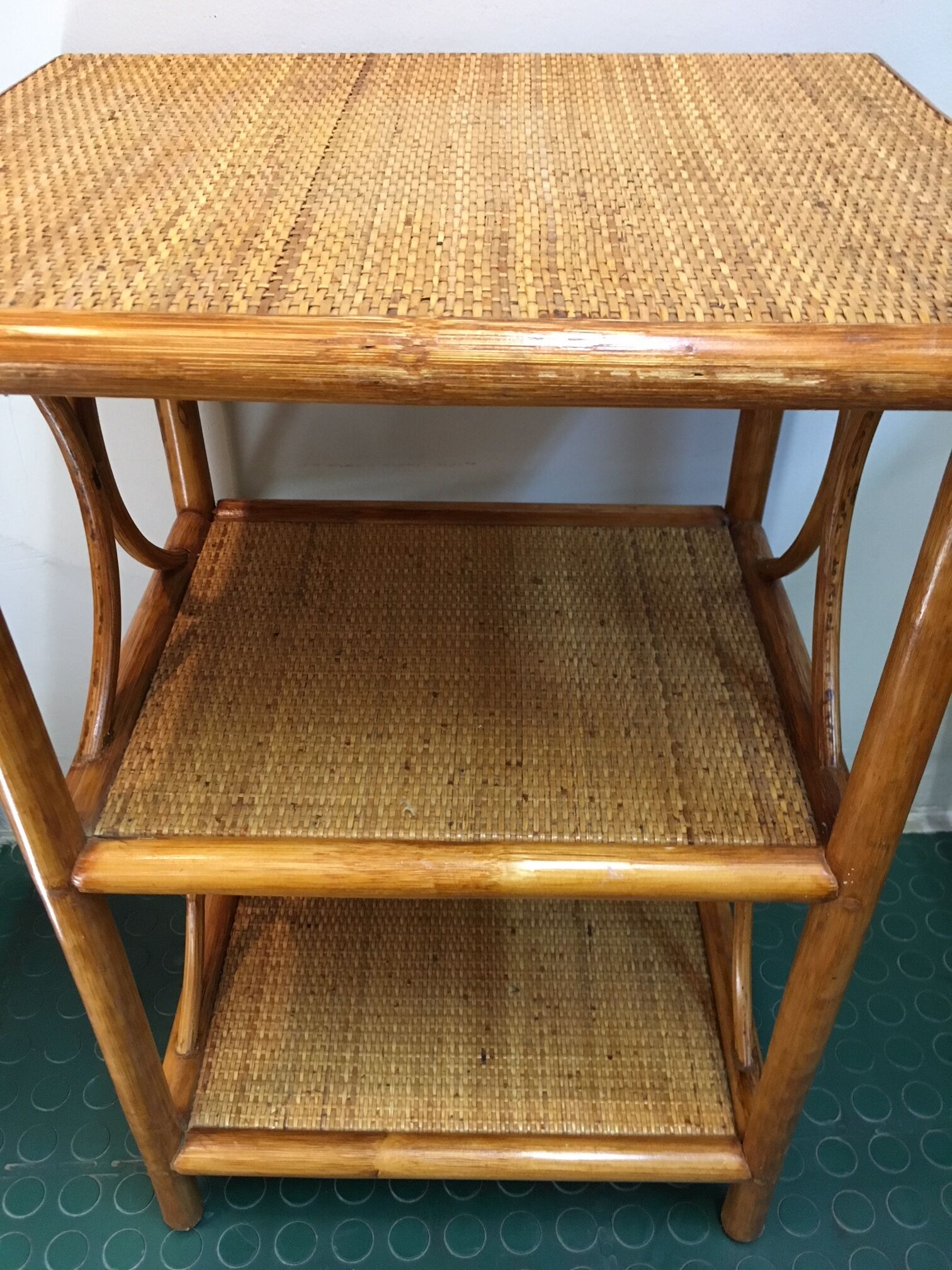 SHELF in RATTAN and WICKER 80s