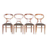 Biedermeier Oak & Walnut Chairs, Vienna, Austria, 1820s, Set of 4